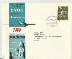 PORTUGAL ERST FLUG 1962 PARIS - Storia Postale