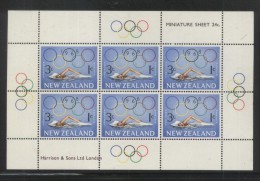 NEW ZEALAND 1988 HEALTH SWIMMING SHEETLET MS NHM - Neufs