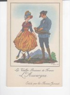 CPA-EDITEUR ET PUBLICITE FARINES JAMET AU DOS-ILLUSTRATEUR-JEAN DROIT-UN JOUEUR DE VIOLE ET UNE DANSEUSE-AUVERGNE-2 - Droit