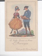 CPA-EDITEUR ET PUBLICITE FARINES JAMET AU DOS-ILLUSTRATEUR-JEAN DROIT-UN JOUEUR DE VIOLE ET UNE DANSEUSE-AUVERGNE-1 - Droit