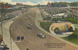 228247-Indianapolis Motor Speedway, Annual 500 Mile Classic, Race Cars, Linen Postcard, Curteich No 1C-H946 - IndyCar