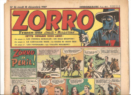 Zorro Hebdomadaire N°80 Du Jeudi 11 Décembre 1947 Zorro En Péril! - Zorro