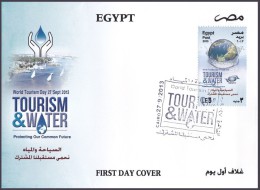 EGYPT 2013 FIRST DAY COVER / FDC WORLD TOURISM DAY / TOURISM AND WATER PROTECTING OUR COMMON FUTURE - Cartas & Documentos