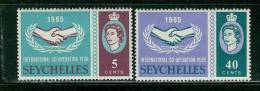 Seychelles    " Intl. Co-Operation Year "      Set    SC# 220-21  MNH** - Seychellen (1976-...)