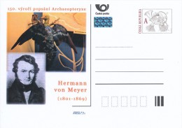 Czech Rep. / Postal Stat. (Pre2011/44) 150 Ann. Describe Archaeopteryx, Hermann Von Meyer (1801-1869) Palaeontologist - Cartoline Postali