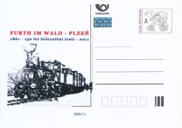 Czech Rep. / Postal Stat. (Pre2011/46) 150 Years Of Railway Track Furth Im Wald - Plzen - Cartoline Postali