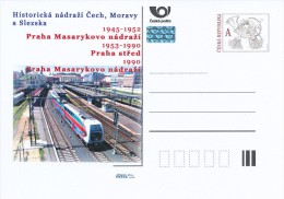 Czech Rep. / Postal Stat. (Pre2011/50) Masaryk Railway Station (Prague) Railway Platform - Postcards