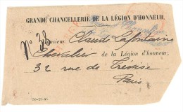 1931 FRAGEMENT Grande Chancellerie De La Legion D'Honneur Marque Bleu  Chargé - Andere & Zonder Classificatie