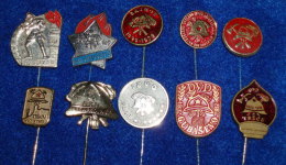 FIREFIGHTING, POMPIER , Ex YUGOSLAVIA LOT OF 10 DIFFERENT PINS #1 - Bomberos