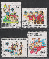 REPUBLIQUE CENTRAFRICAINE - 1982 - 4 Valori Obliterati - 75° Anniversario Dello SCAUTISMO - In Buone Condizioni. - Usados