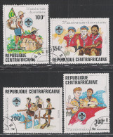 REPUBLIQUE CENTRAFRICAINE - 1982 - 4 Valori Obliterati - 75° Anniversario Dello SCAUTISMO - In Buone Condizioni. - Gebraucht