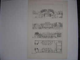 KRAFFT RANSONNETTE XIXe House Castle PARIS D Olivier Rue De La Pepiniere Faubourg St Honoré 30X44 Cm -11 13⁄16X17 - Arquitectura