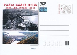 Czech Rep. / Postal Stat. (Pre2011/65) The Dam Orlik, 50th Anniversary 1961-2011 - Postcards