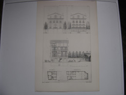 KRAFFT RANSONNETTE XIXe House Castle PARIS Dammains Rue Richer Appartenant A Oliver 30X44 Cm - Arquitectura