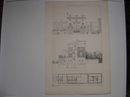 KRAFFT RANSONNETTE XIXe House Castle PARIS Maison Ledoux Rue Et Faubourg Poissonniere Batie En 1780 30X44 Cm - Architectuur