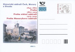 Czech Rep. / Postal Stat. (Pre2011/95) Masaryk Railway Station (3 Pieces) Prague - Postcards