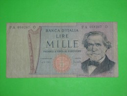 Italy,1000 Lire,mille Lire,G.Verdi,banknote,paper Money,bill,geld - 1000 Lire