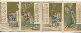 RARE CALENDRIER COMPLET AIME COCHET BLAINVILLE PARIS 1881 ILLUSTRE RECTO VERSO 4 PETITES CHROMOS - Tamaño Pequeño : ...-1900