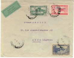 N°194+189+PA65 +( 197 Au Dos) Sur Lettre De Beyrouth Du 18-10 1945 Pour Oran (Algérie) - Covers & Documents