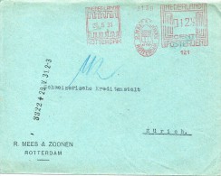 PAYS BAS EMA ROTTERDAM SUR LETTRE POUR LA SUISSE 1931 - Maschinenstempel (EMA)