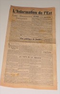 L'Information De L'Est Du 25 Février 1944 - Frans