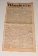 L'Information De L'Est Du 18 Février 1944 - French