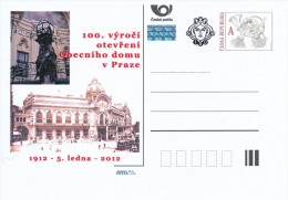 Czech Rep. / Postal Stat. (Pre2012/01) 100th Anniversary Of The Opening Of The Municipal House In Prague (1912) - Ansichtskarten