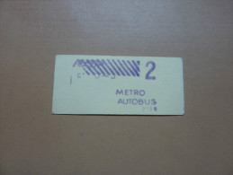 Ticket De Metro, Autobus (bus) "RATP" Jaune - Europe