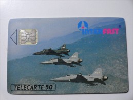 RARE : INTERFAST AVIONS DE CHASSE USED CARD ISSUE 1000Ex - Privat