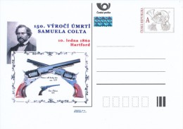 Czech Rep. / Postal Stat. (Pre2012/05) Samuel Colt (1814-1862) American Inventor And Industrialist, 150th Ann. Of Death - Postcards