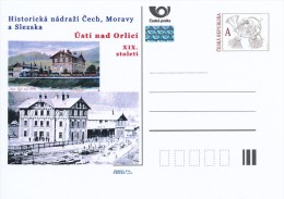 Czech Rep. / Postal Stat. (Pre2012/10) Historic Train Station In Bohemia, Moravia & Silesia: Usti Nad Orlici (XIX Cent.) - Cartes Postales