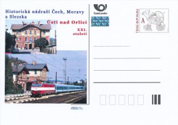 Czech Rep. / Postal Stat. (Pre2012/12) Historic Train Station In Bohemia, Moravia & Silesia: Usti Nad Orlici (XXI Cent.) - Postcards