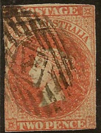 SOUTH AUSTRALIA 1856 2d Or-red QV SG 7 U #GQ151 - Usati