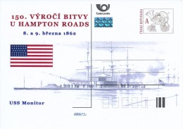 Czech Rep. / Postal Stat. (Pre2012/13) 150th Anniversary Of The Battle Of Hampton Roads (1862) - USS Monitor - Postcards