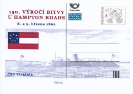 Czech Rep. / Postal Stat. (Pre2012/14) 150th Anniversary Of The Battle Of Hampton Roads (1862) - CSS Virginia - Cartes Postales