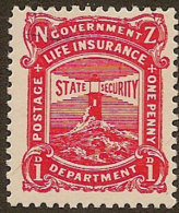 NZ 1913 1d Government Life SG L33 HM #HF113 - Servizio