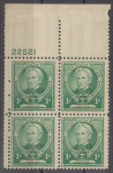 United States   Scott No. 869     Mnh   Year  1940    Plate No. Block - Ungebraucht
