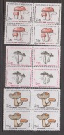 St Pierre & Miquelon 1987 - 1990 Mushroom Fungi 3 Values In Blocks 4 MNH - Unused Stamps