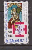 St Pierre & Miquelon 1987 Christmas Stained Glass Window Single MNH - Nuevos