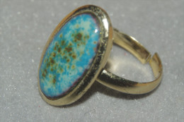 BAGUE Ancienne EMAIL BLEU TURQUOISE VERT - Rings