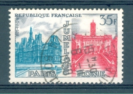 1958  N° 1176  JUMELAGE PARIS - ROME 6.11.1958  OBLITÉRÉ NUANCE COULEUR ROSE - Gebraucht