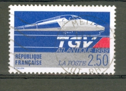 VARIÉTÉS FRANCE 1989 N° 2607  LE TGV ATLANTIQUE OBLITÉRÉ Yvert 0.50 € - Usados