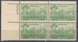 United States    Scott No  790    Mnh   Year  1936    Plate Number Block - Ungebraucht