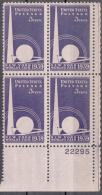 United States    Scott No  853      Mnh   Year  1939    Plate Number Block - Ungebraucht