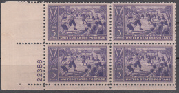 United States    Scott No  855      Mnh   Year  1939    Plate Number Block - Ungebraucht