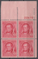 United States    Scott No  860      Mnh   Year  1940    Plate Number Block - Ungebraucht