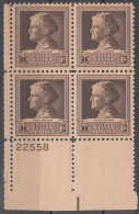 United States    Scott No  878     Mnh   Year  1940    Plate Number Block - Ungebraucht