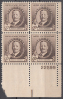 United States    Scott No  888     Mnh   Year  1940    Plate Number Block - Ungebraucht