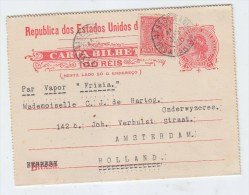 Brazil/Netherlands UPRATED POSTAL CARD 1920 - Lettres & Documents