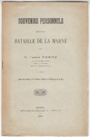 1916 - Souvenirs Personnels Sur La Bataille De La Marne - Abbé Formé - FRANCO DE PORT - Ile-de-France